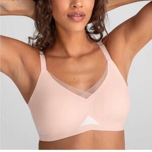 Honeylove Crossover Bra Women's S 34 B/C | Pink & White | Wireless | NWT